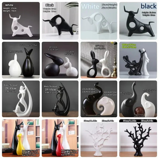 Monochrome Forest – Nordic Porcelain Animal Figurines