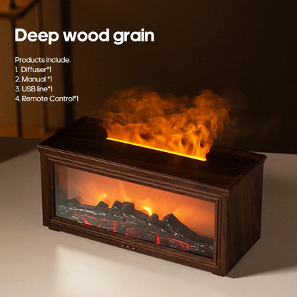 Fireplace Flame Aroma Humidifier with Essential Oils