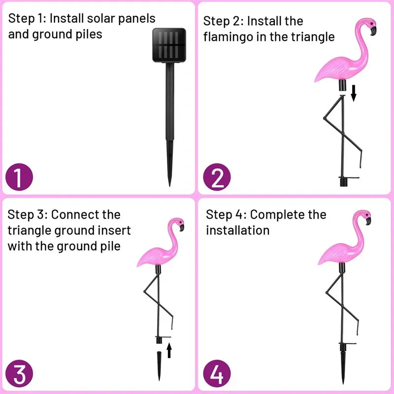 Solar Flamingo Garden Lights – Festive Outdoor Decoration (1Pc)