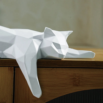 Minimalist Cat Sculpture Desk Shelf Home Decor