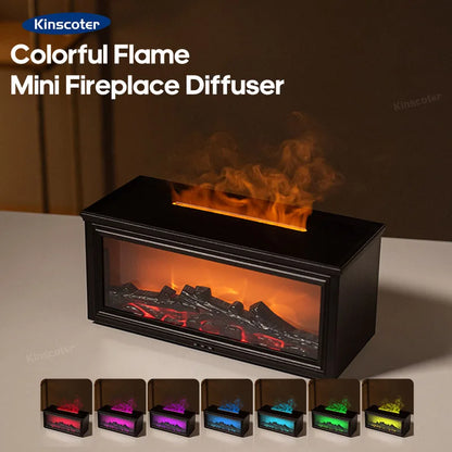 Fireplace Flame Aroma Humidifier with Essential Oils