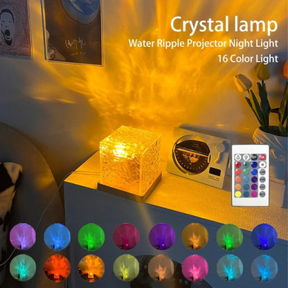 Dynamic Crystal Lamp – Relaxing Ripple Light for Bedroom