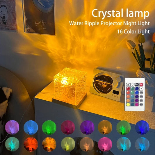 Dynamic Crystal Lamp – Relaxing Ripple Light for Bedroom