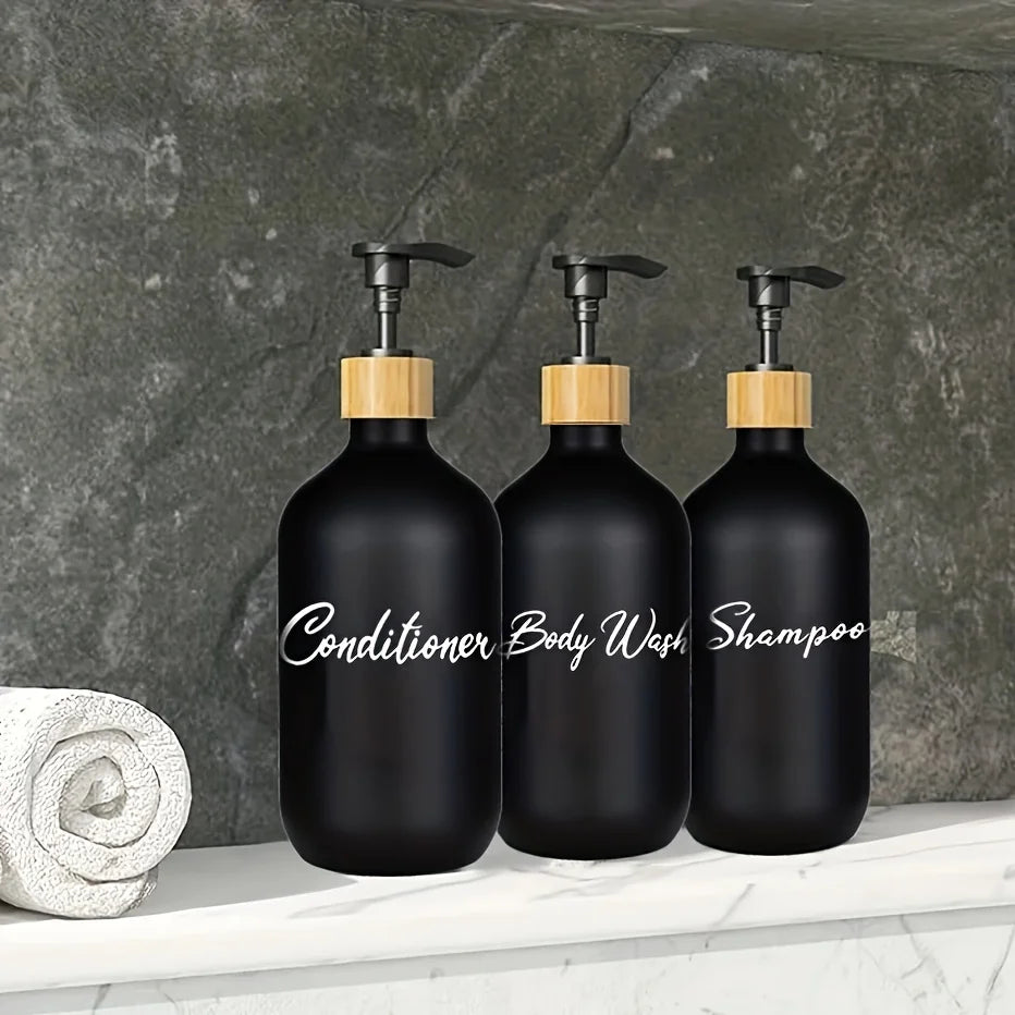 EssenceFlow – 3-Pack Lotion & Shampoo Dispenser Bottles