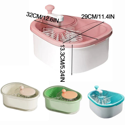 FreshFlow™ Manual Fruit & Veggie Cleaner – Durable ABS Hand Cranked Kitchen Washer