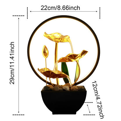 SerenityFalls USB Water Fountain – Mini Desktop Waterfall with LED