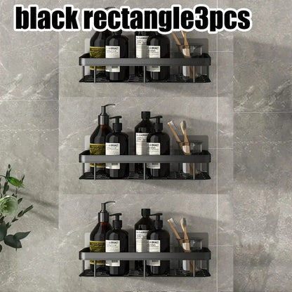 Estante de ducha de pared: estante de almacenamiento sin perforaciones