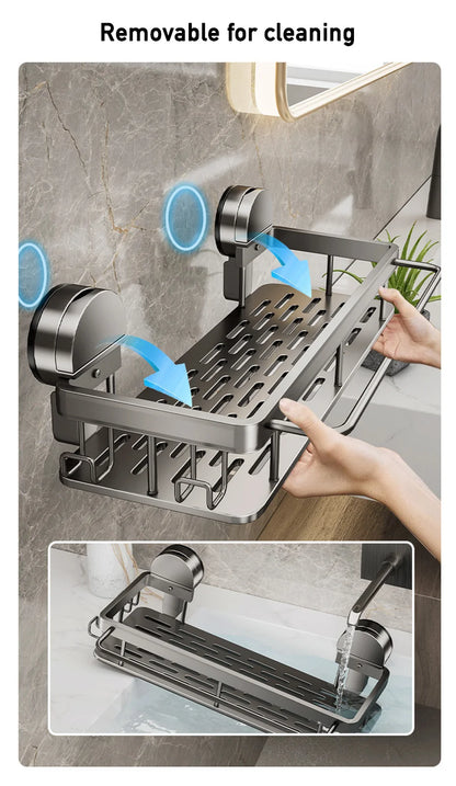 StickSmart™ Shower & Kitchen Shelf – No Drill Mount Organizer