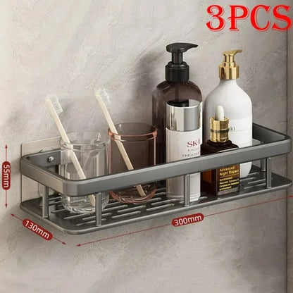 Estante de ducha de pared: estante de almacenamiento sin perforaciones