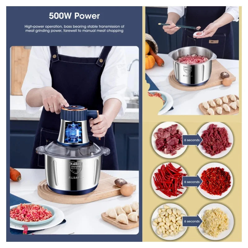 teelPulse Kitchen Pro – 5-Speed Electric Meat Grinder & Blender