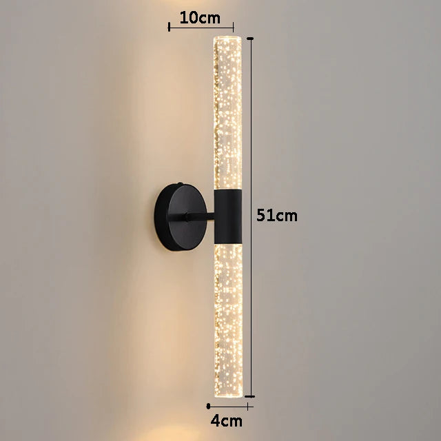 Nordic Bubbles Crystal Rod LED Wall Lamp – Modern Elegance