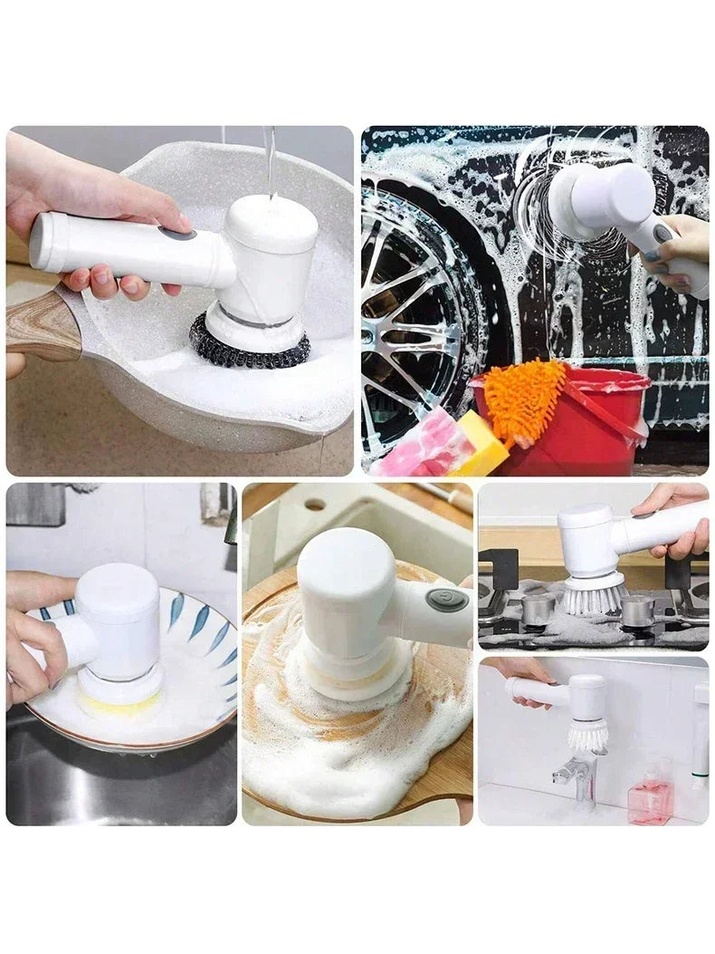 Electric Spin Scrubber 5-in-1 Cleaning Brush Set