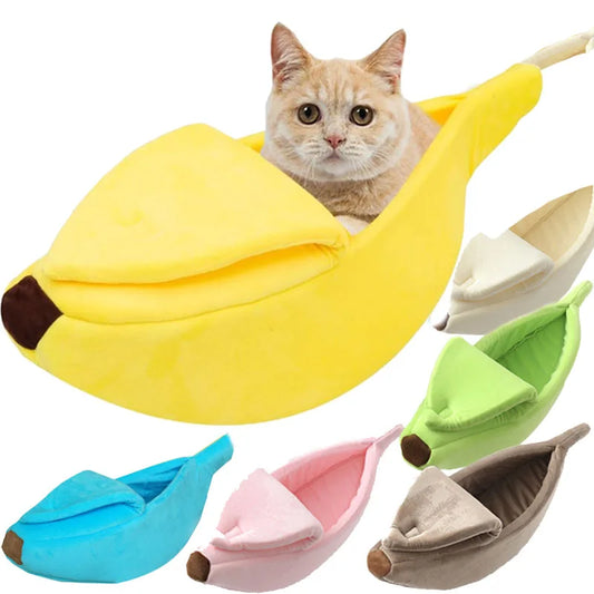 SnugNana™ Pet Bed – Cute Banana Bed for Puppies & Kittens