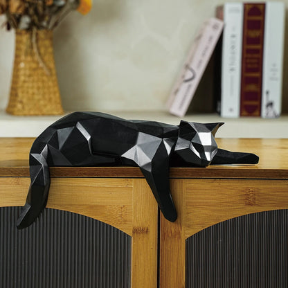 Minimalist Cat Sculpture Desk Shelf Home Decor