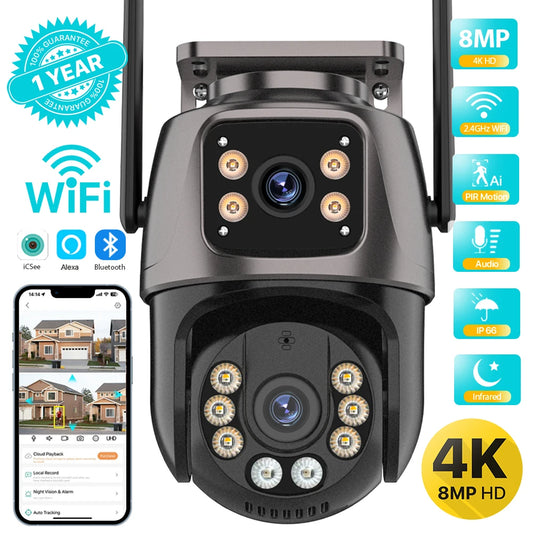 GuardiView™ 4K – Dual Lens Smart PTZ Security Camera with AI Tracking