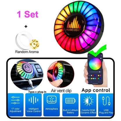 LumiBreeze™ Auto – RGB LED Car Freshener with Bluetooth Music Sync