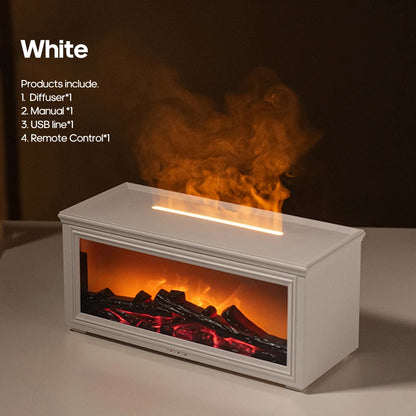 Fireplace Flame Aroma Humidifier with Essential Oils