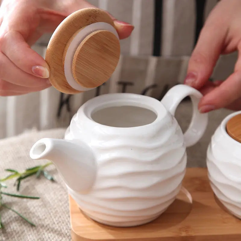 ZenPantry™ Ceramic Jar Set – Spice Containers with Bamboo Lids & Tray