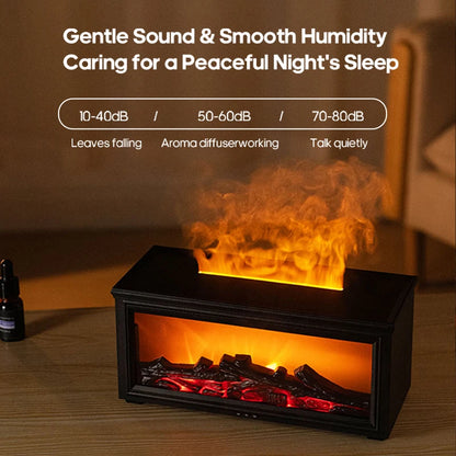 Fireplace Flame Aroma Humidifier with Essential Oils