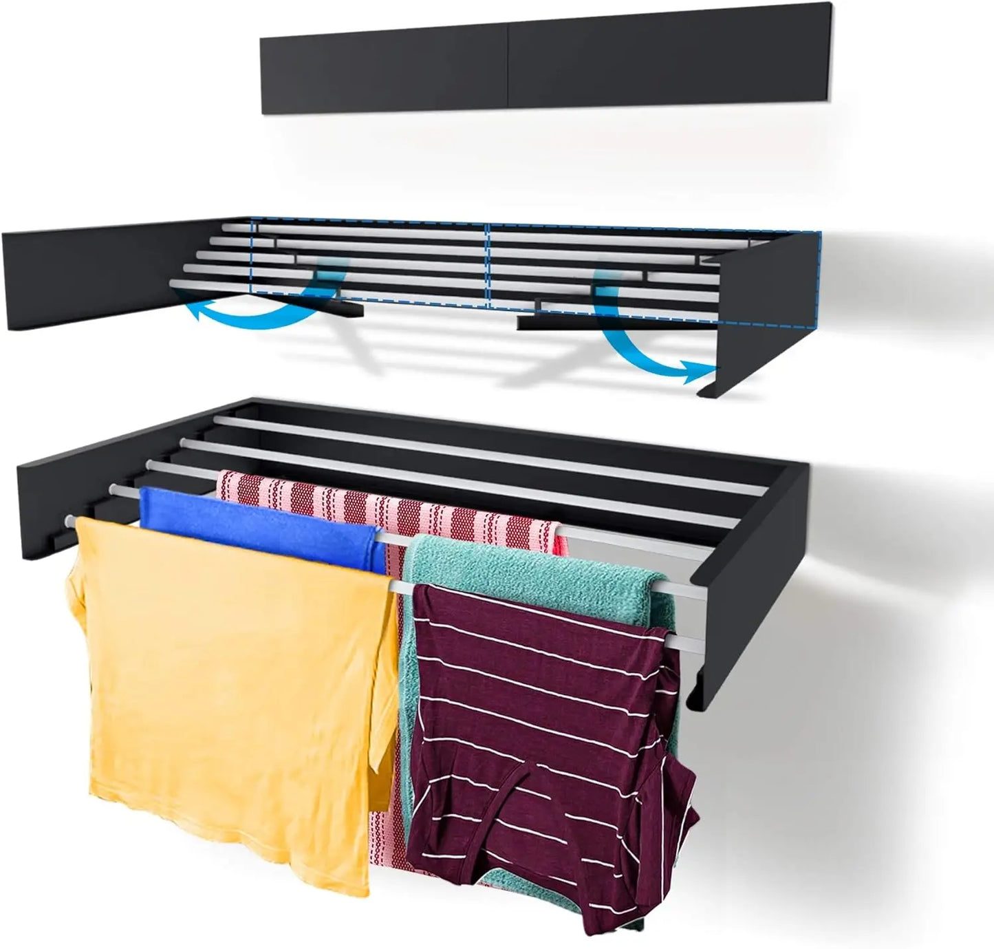 AirFold Rack – Wall-Mounted Laundry Drying Rack with 5 Rods
