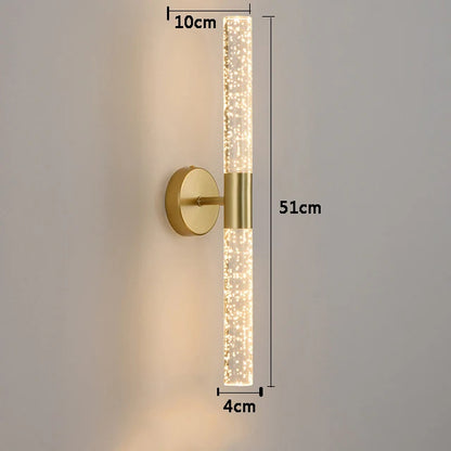Nordic Bubbles Crystal Rod LED Wall Lamp – Modern Elegance