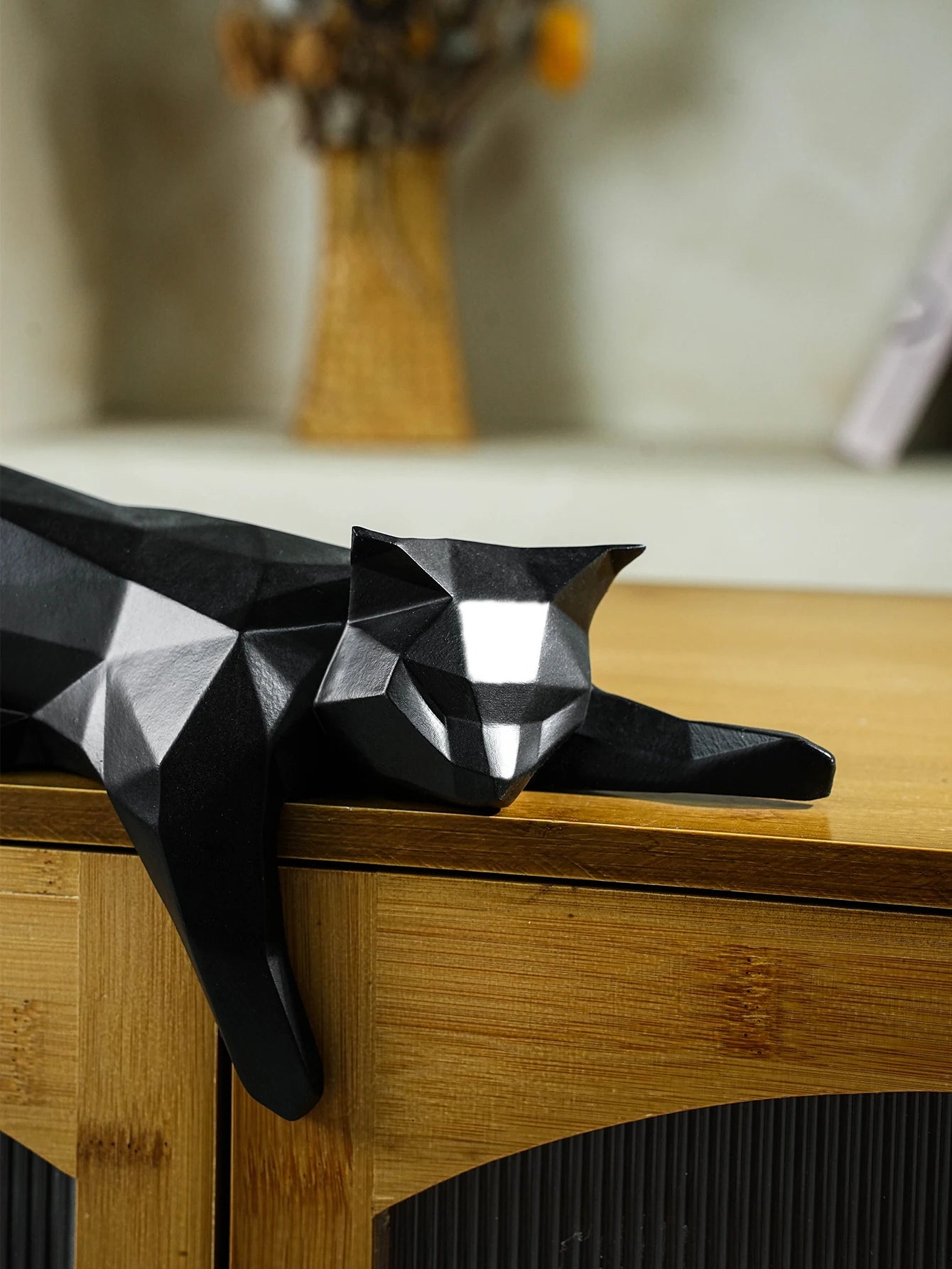 Minimalist Cat Sculpture Desk Shelf Home Decor