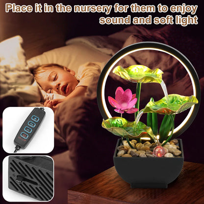 SerenityFalls USB Water Fountain – Mini Desktop Waterfall with LED