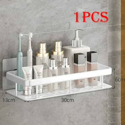Estante de ducha de pared: estante de almacenamiento sin perforaciones