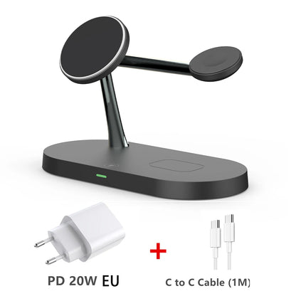 PowerDock Pro™ – 3-in-1 Wireless Charger for iPhone, Apple Watch & AirPods