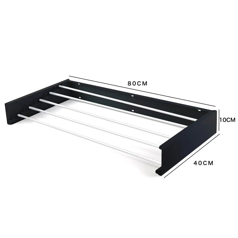 AirFold Rack – Wall-Mounted Laundry Drying Rack with 5 Rods