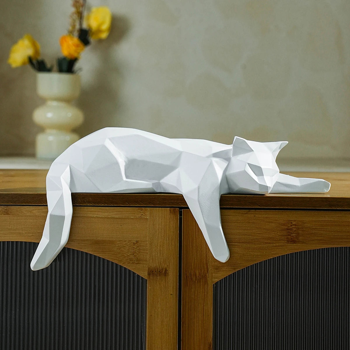 Minimalist Cat Sculpture Desk Shelf Home Decor