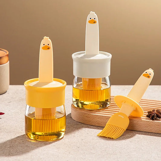 Brush & Pour™ – 2-in-1 Olive Oil Bottle with Silicone Basting Brush