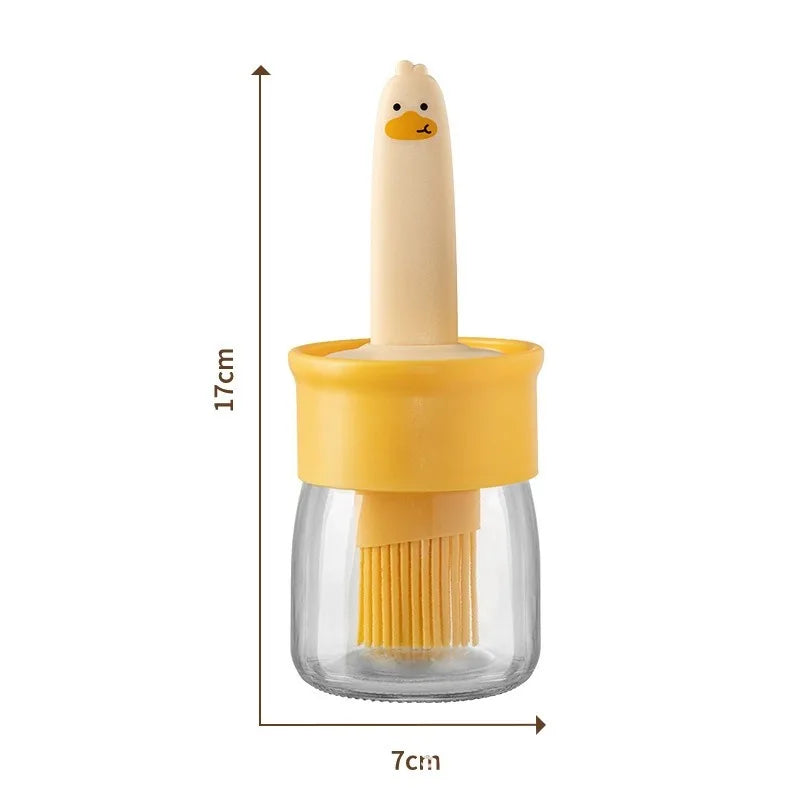 Brush & Pour™ – 2-in-1 Olive Oil Bottle with Silicone Basting Brush