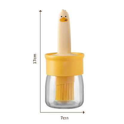 Brush & Pour™ – 2-in-1 Olive Oil Bottle with Silicone Basting Brush
