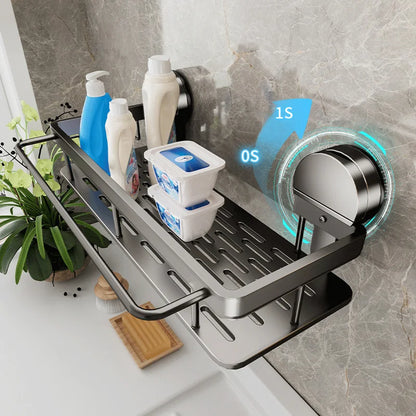 StickSmart™ Shower & Kitchen Shelf – No Drill Mount Organizer