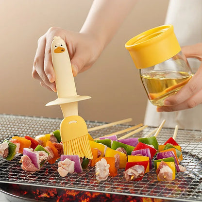 Brush & Pour™ – 2-in-1 Olive Oil Bottle with Silicone Basting Brush