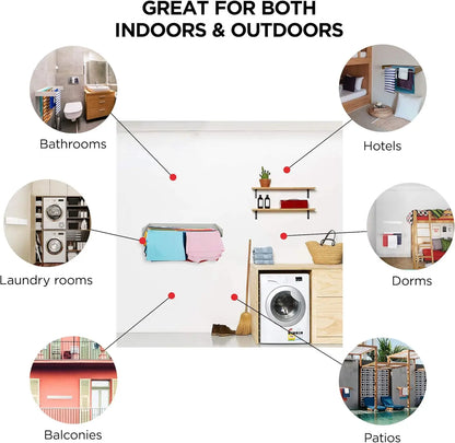 AirFold Rack – Wall-Mounted Laundry Drying Rack with 5 Rods