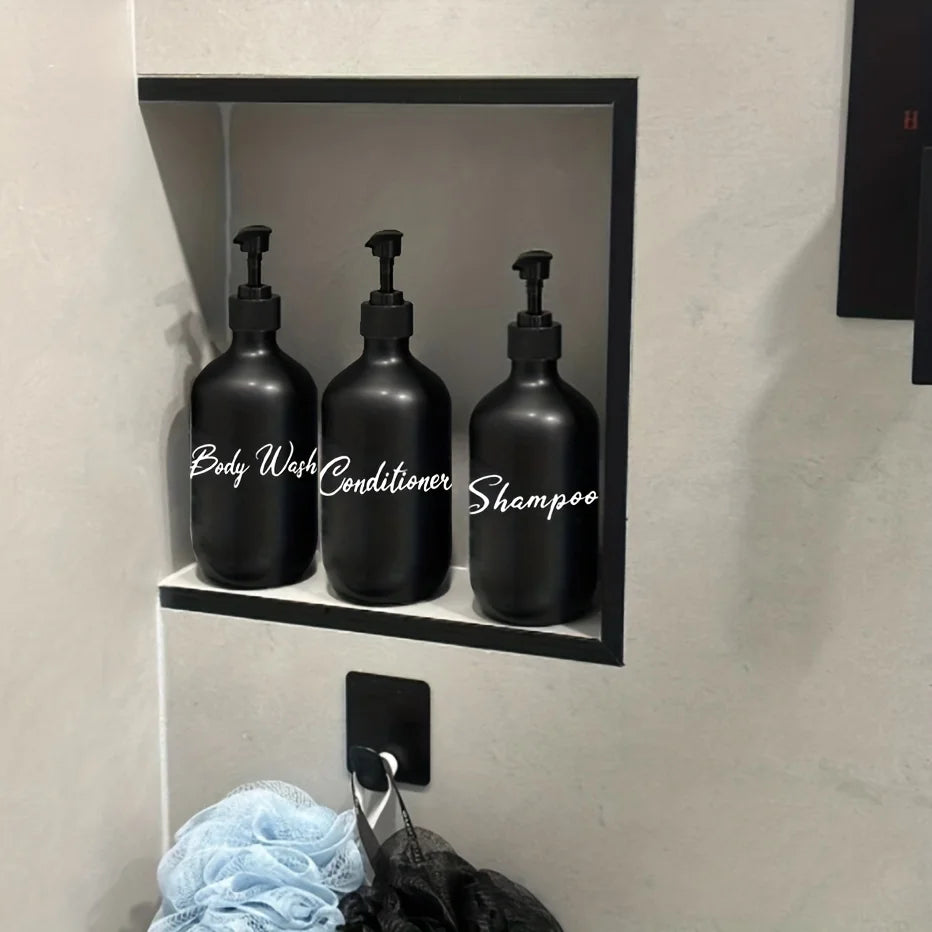 EssenceFlow – 3-Pack Lotion & Shampoo Dispenser Bottles