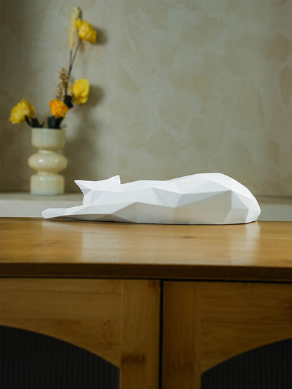 Minimalist Cat Sculpture Desk Shelf Home Decor