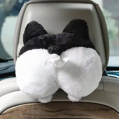 FurryFlex™ Auto – Hanging Plush Tissue Box & Trash Bin Combo
